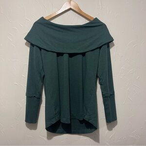 Soft Surroundings forest green cowl neck pullover sweatshirt (large petite)